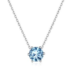 ChicSilver Aquamarine March Birthstone Necklace 925 Silver