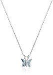 Sky Blue Topaz Butterfly Pendant Necklace for Women