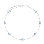 Opal Pendant Choker Necklace in S925 Silver