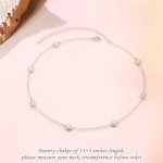 Opal Pendant Choker Necklace in S925 Silver
