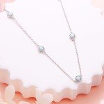 Opal Pendant Choker Necklace in S925 Silver