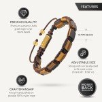 RTZN® Men's Natural Tiger Eye Bead Bracelet
