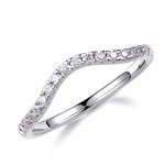 1.8mm Moissanite Curved Stackable Wedding Rings