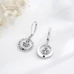 Lucky Clover Silver Dangle Earrings with Green Zirconia
