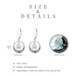 Lucky Clover Silver Dangle Earrings with Green Zirconia