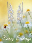 Daisy Flower 925 Silver Ear Cuff Earrings
