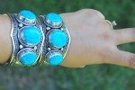 Blue Turquoise Adjustable Cuff Bracelet | Boho Style