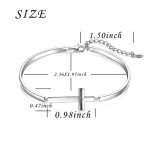 Sterling Silver Adjustable Cross Cuff Bangle Bracelet