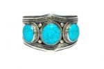 Blue Turquoise Adjustable Cuff Bracelet | Boho Style