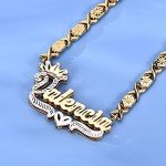 Personalized Two-Tone Name Necklace with Crown