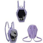 Goth Coffin Backpack for Enamel Pins - Purple