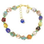 Murano Glass Bracelet with Multicolor Sparkling Beads