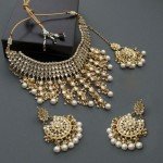 Aheli Elegant Faux Kundan Choker Necklace Set