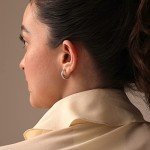 Two-Tone Sterling Silver Half Hoop Earrings