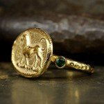 Sterling Silver Lion Signet Ring with Gold Accents