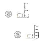 Two-Tone Sterling Silver Half Hoop Earrings