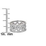 Sterling Silver Pave Basketweave Eternity Ring