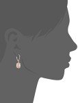 14k Rose Gold Plated Halo Drop Earrings