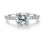 2 Ct Round Cut Halo Zircon Engagement Ring