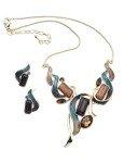 Floral Crystal Statement Necklace and Earrings Set