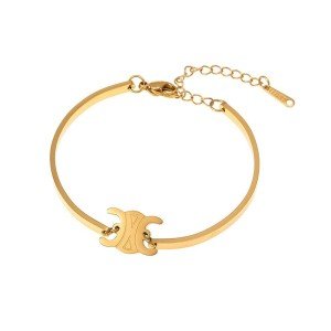 Elegant 18k Gold Plated Adjustable Bangle Bracelet