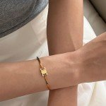 Elegant 18k Gold Plated Adjustable Bangle Bracelet