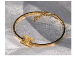 Elegant 18k Gold Plated Adjustable Bangle Bracelet
