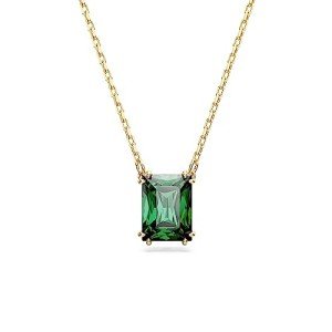 Swarovski Stilla Green Rectangular Pendant Necklace