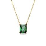 Swarovski Stilla Green Rectangular Pendant Necklace