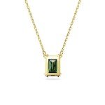 Swarovski Stilla Green Rectangular Pendant Necklace