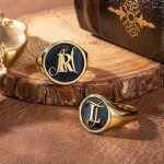 Custom Stacked Initials Signet Rings for Everyone