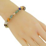 Murano Glass Bracelet with Multicolor Sparkling Beads