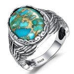 Turquoise Eagle Ring in 925 Sterling Silver