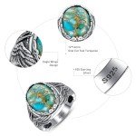 Turquoise Eagle Ring in 925 Sterling Silver