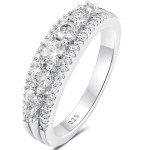 Moissanite Eternity Ring for Women, Size 8