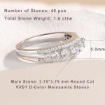 Moissanite Eternity Ring for Women, Size 8