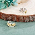 Sunflower Clip-On Ear Cuffs in Sterling Silver