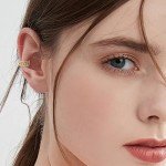 Sunflower Clip-On Ear Cuffs in Sterling Silver