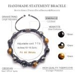Men's Triple Protection Healing Crystals Beaded Bracelet