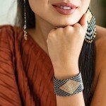 Brooklyn Luxe Stretch Beaded Cuff Bracelet - Black
