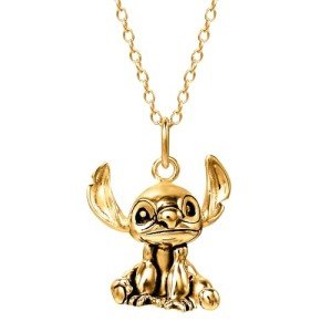 Disney Stitch 3D Pendant Necklace in Yellow Gold