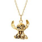 Disney Stitch 3D Pendant Necklace in Yellow Gold