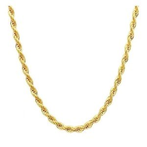 14K Yellow Gold Twisted Rope Chain Necklace