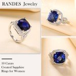 Sapphire Engagement Ring with Cubic Zirconia