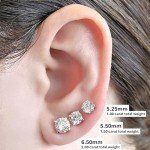 14K Gold & Silver 4 Prong CZ Stud Earrings