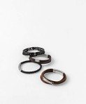 Fossil Black Leather and Beaded Men's Bracelet