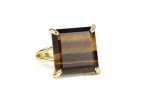 14k Gold Tiger Eye Handmade Statement Ring