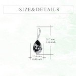 Sterling Silver Hummingbird Dangle Earrings with Black Tourmaline