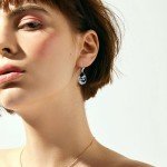 Sterling Silver Hummingbird Dangle Earrings with Black Tourmaline