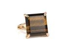 14k Gold Tiger Eye Handmade Statement Ring